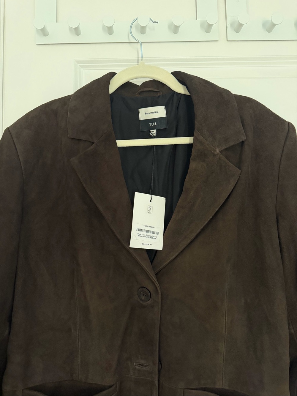 Reformation Veda Oversized Leon Oversized Brown Suede Blazer NWT Size Medium - Picture 5 of 6